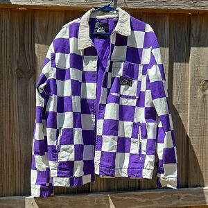 Purple and White Checkered Jacket